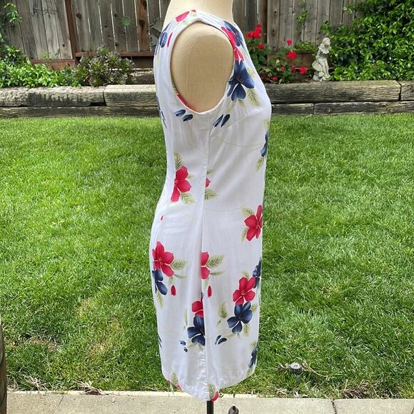 La Cabana Tropical Hawaiian Floral V-Neck Sleeveless Dress Women's Size Small - Picture 9 of 11